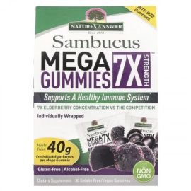 Sambucus Mega Gummies 7X Strength Nature's Answer 30 vegan żelków