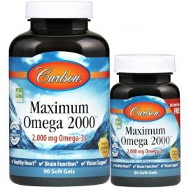 Maximum Omega 2000 Carlson Labs Maximum Omega 2000 - 90 + 30 softgels