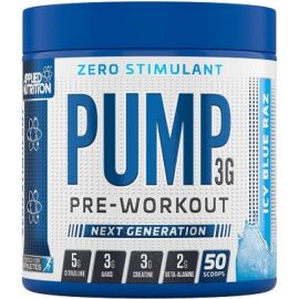 Pump 3G Pre-Workout (Zero Stimulant) Applied Nutrition 375 grams Icy Blue Raz