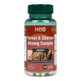 Korean & Siberian Ginseng Complex Holland & Barrett 120 wegetariańskich kapsułek