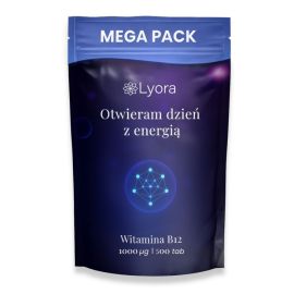 Witamina B12 1000 mcg Mega Pack 500 tabletek | Lyora