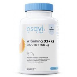 Witamina D3 + K2 Osavi 2000IU + 100mcg - 120 softgels