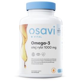 Omega-3 Olej Rybi Molecularly Distilled Osavi 1000mg (Cytryna) - 120 softgels