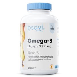 Omega-3 Olej Rybi Molecularly Distilled Osavi 1000mg (Cytryna) - 180 softgels