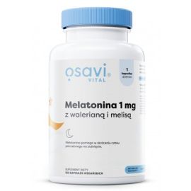 Melatonina z Walerianą i Melisą Osavi 1mg - 120 vegan kapsułek