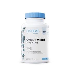 Cynk + Miedź Osavi 15mg + 1mg - 120 vegan kapsułek