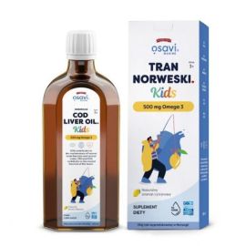 Tran Norweski Kids Osavi 500mg Omega 3 (Cytryna) - 250 ml.