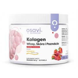Kolagen (Włosy Skóra i Paznokcie) Osavi Rabarbar & Truskawka - 150 grams