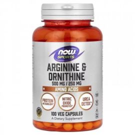 Arginine & Ornithine NOW Foods Arginine & Ornithine - 100 wegetariańskich kapsułek