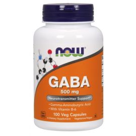 GABA with Vitamin B6 NOW Foods 500mg - 100 wegetariańskich kapsułek