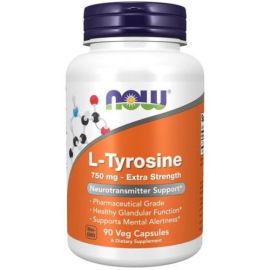 L-Tyrosine NOW Foods Extra Strength 750mg - 90 wegetariańskich kapsułek