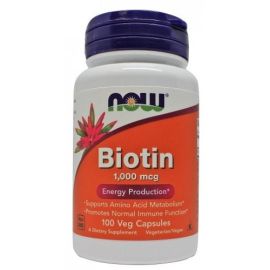 Biotin NOW Foods 1000mcg - 100 wegetariańskich kapsułek