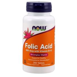 Folic Acid with Vitamin B12 NOW Foods 250 tabletek