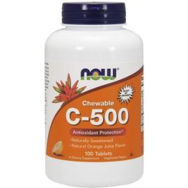Vitamin C-500 Chewable NOW Foods 100 tabletek Orange