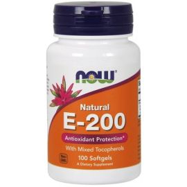 Vitamin E-200 - Natural (Mixed Tocopherols) NOW Foods 100 softgels