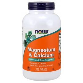 Magnesium & Calcium with Zinc and Vitamin D3 NOW Foods 250 tabletek