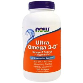 Ultra Omega 3-D with Vitamin D-3 NOW Foods 180 softgels
