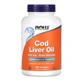 Cod Liver Oil NOW Foods 1000mg Extra Strength - 180 Softgels