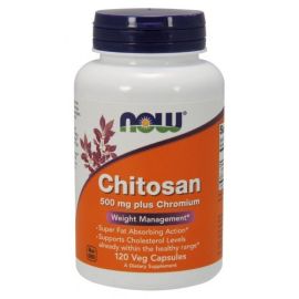 Chitosan NOW Foods 500mg Plus Chromium - 120 wegetariańskich kapsułek