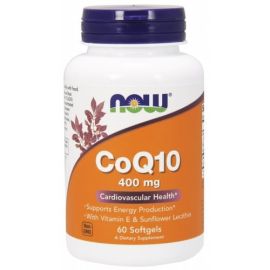 CoQ10 with Lecithin & Vitamin E NOW Foods 400mg - 60 softgels