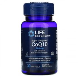 Super Ubiquinol CoQ10 with Enhanced Mitochondrial Support Life Extension 200mg - 30 softgels