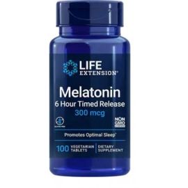 Melatonin 6 Hour Timed Release Life Extension 300mcg - 100 vegetarian tabs
