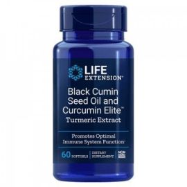 Black Cumin Seed Oil and Curcumin Elite Turmeric Extract Life Extension 60 softgels