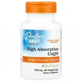 High Absorption CoQ10 with BioPerine Doctor's Best 200mg - 60 wegetariańskich kapsułek