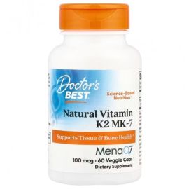 Natural Vitamin K2 MK7 with MenaQ7 Doctor's Best 100mcg - 60 wegetariańskich kapsułek